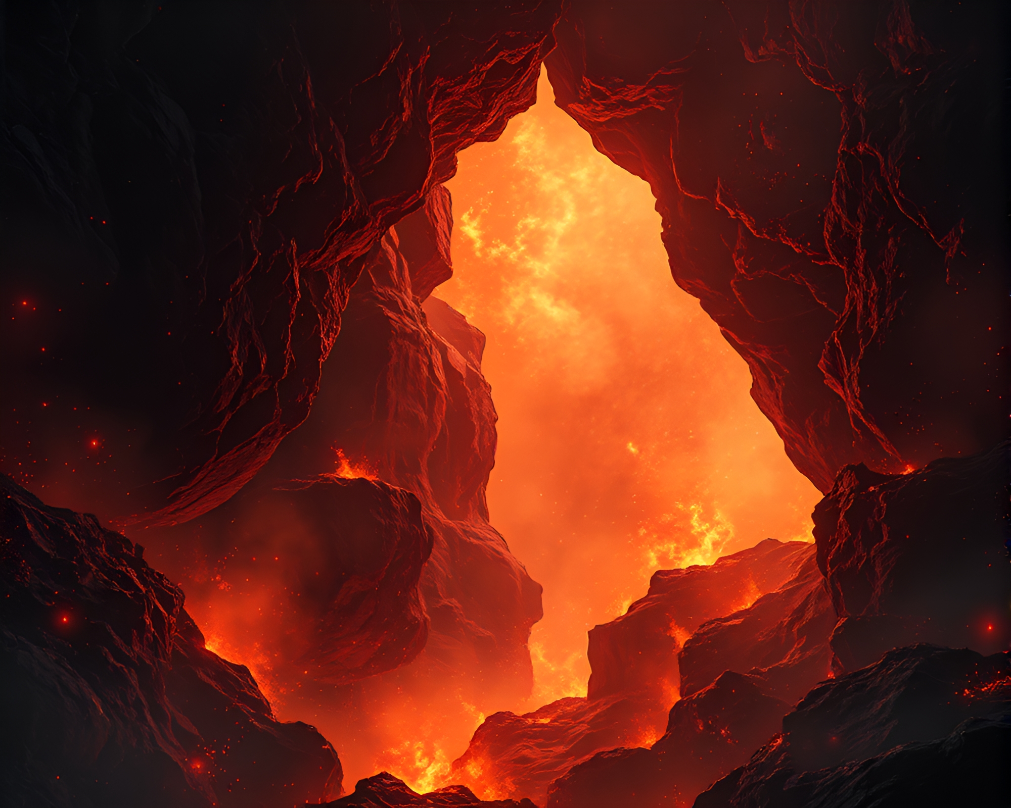 Cybernetic Rift: Floating Embers in Acid Wash Dimension – free AI stock image