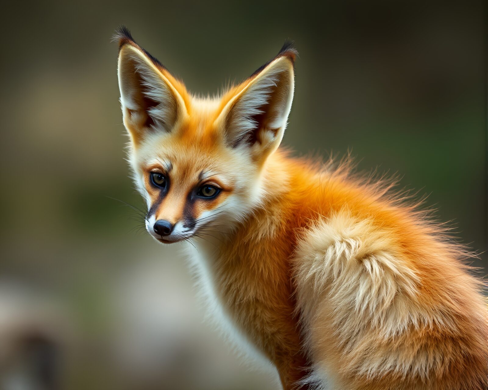 Low saturation image of a surreal fennec fox scene