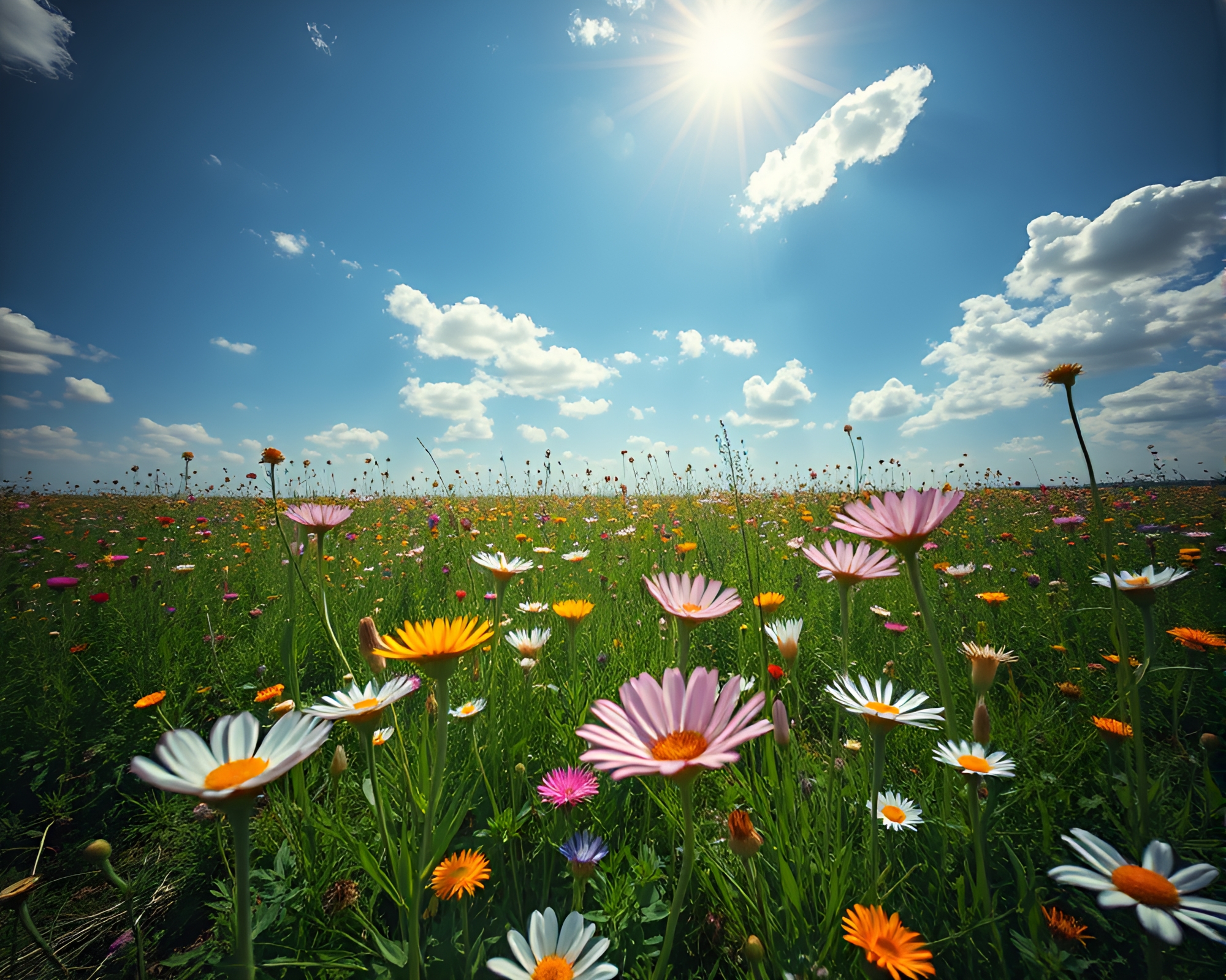 Necromantic Meadow: A Wide-Angle Dream – free AI stock image