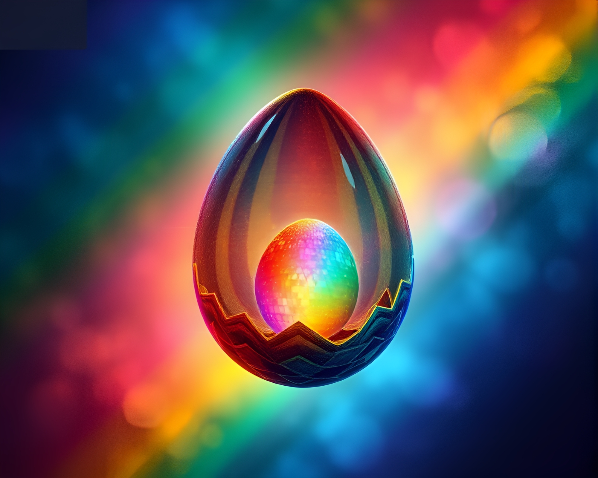 Fashion Dragon Egg Rainbow Spectrum Illustration – free AI stock image