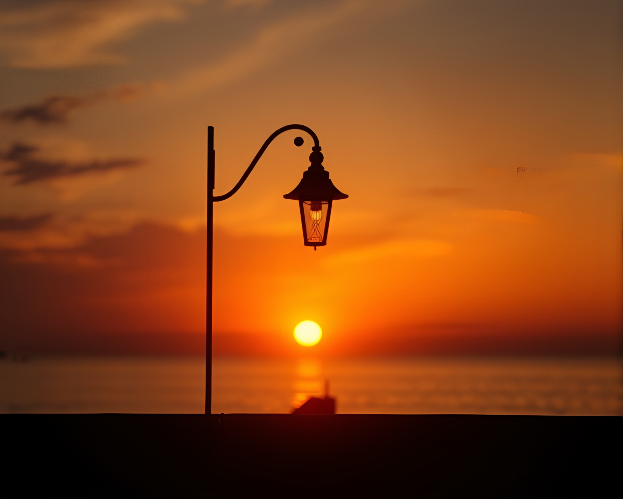 Ethereal Lamp Shadows at Golden Dusk Concept Art – free AI stock image