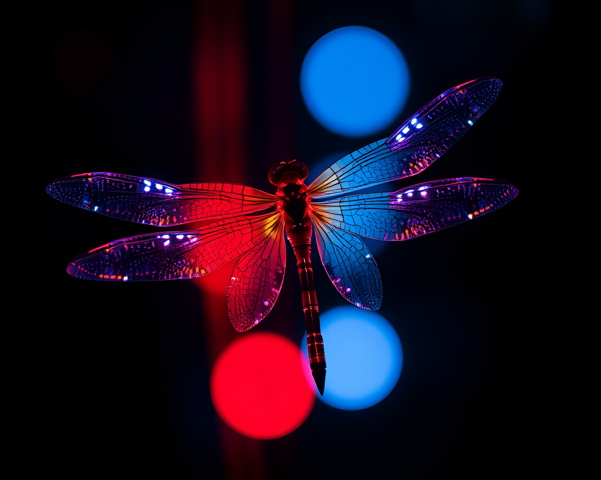 Dragonfly Fashion Illustration with Radial Symmetry – free AI stock image