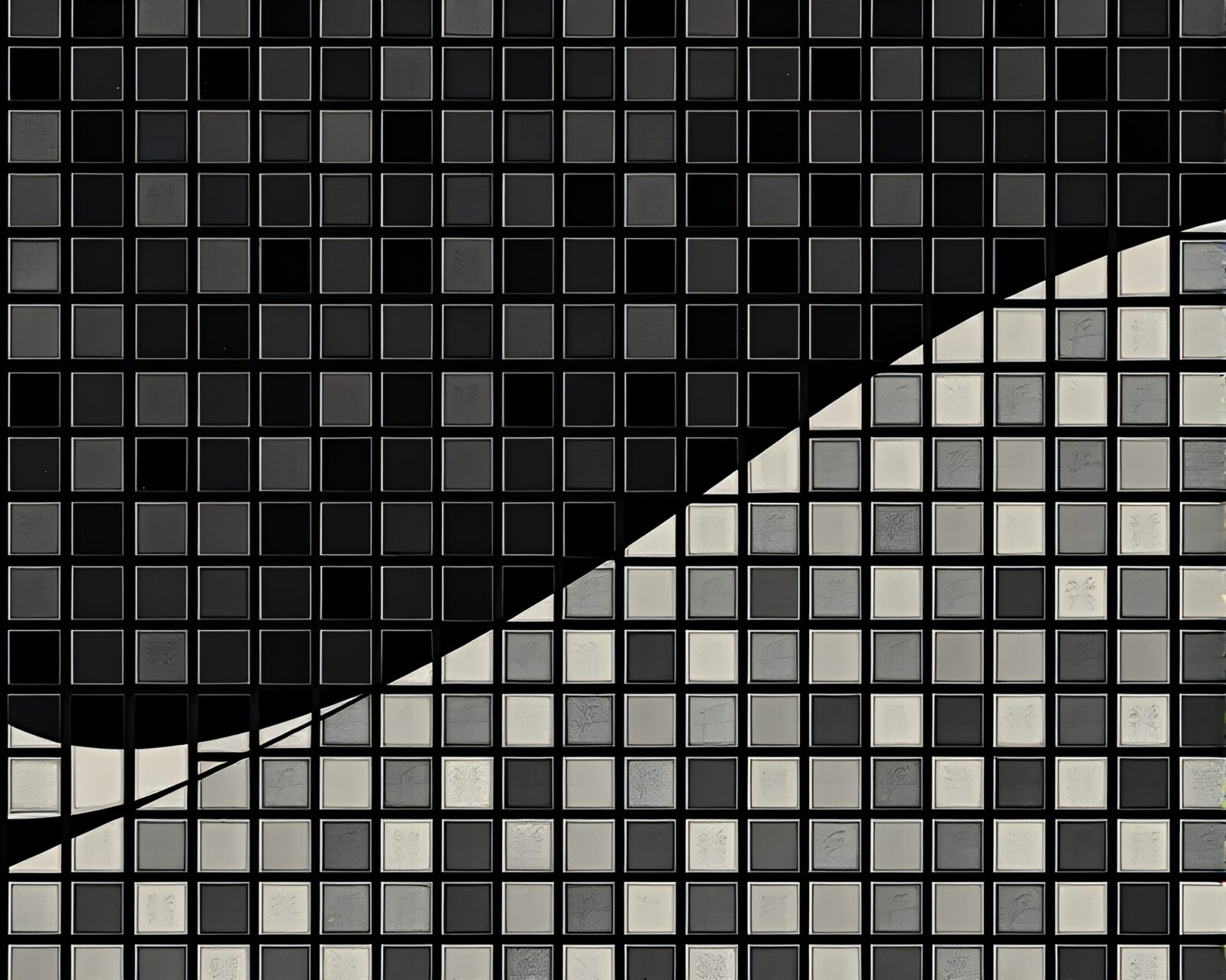 Retro wave noir grid art in mosaic tiling style