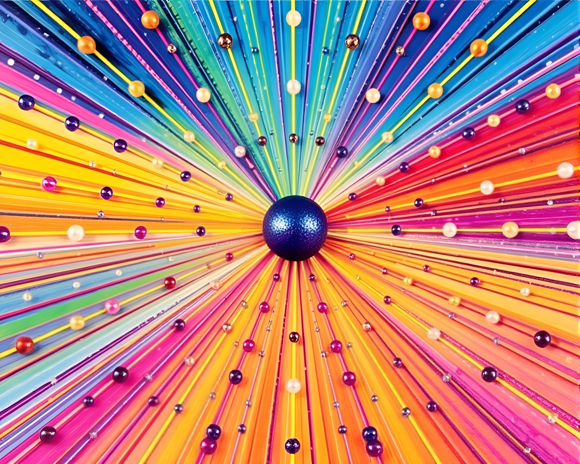 Neon Waves of Beadwork Brilliance – free AI stock image
