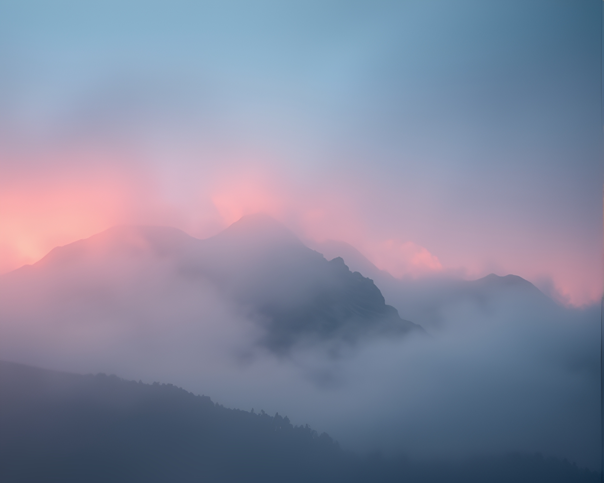 Misty Mountain with Illuminated Fabric Folds – free AI stock image