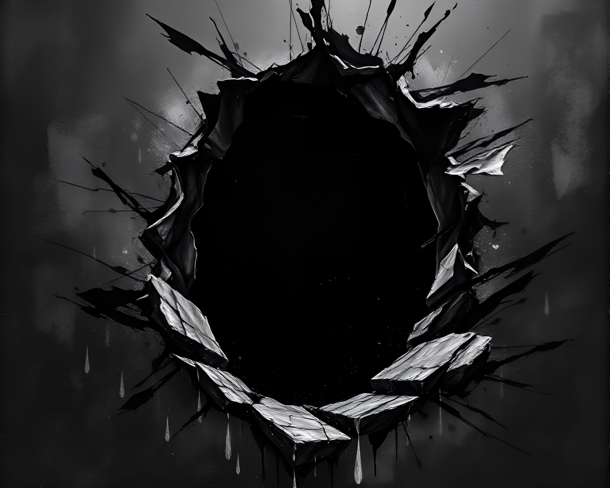 Ethereal Dimensional Rift: Charcoal Black Concept Art – free AI stock image