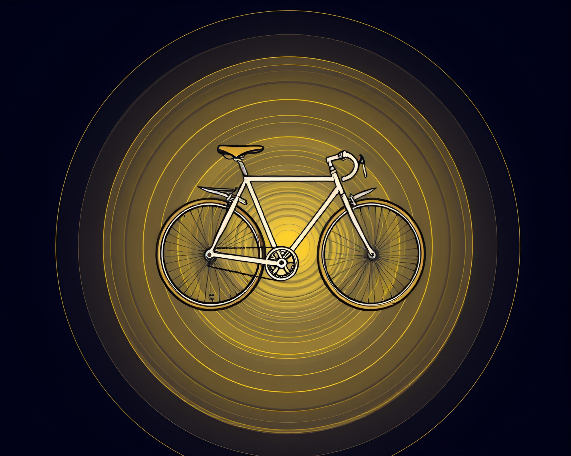 Bicycle Wheel Art: Contoured Circles in Low Saturation – free AI stock image