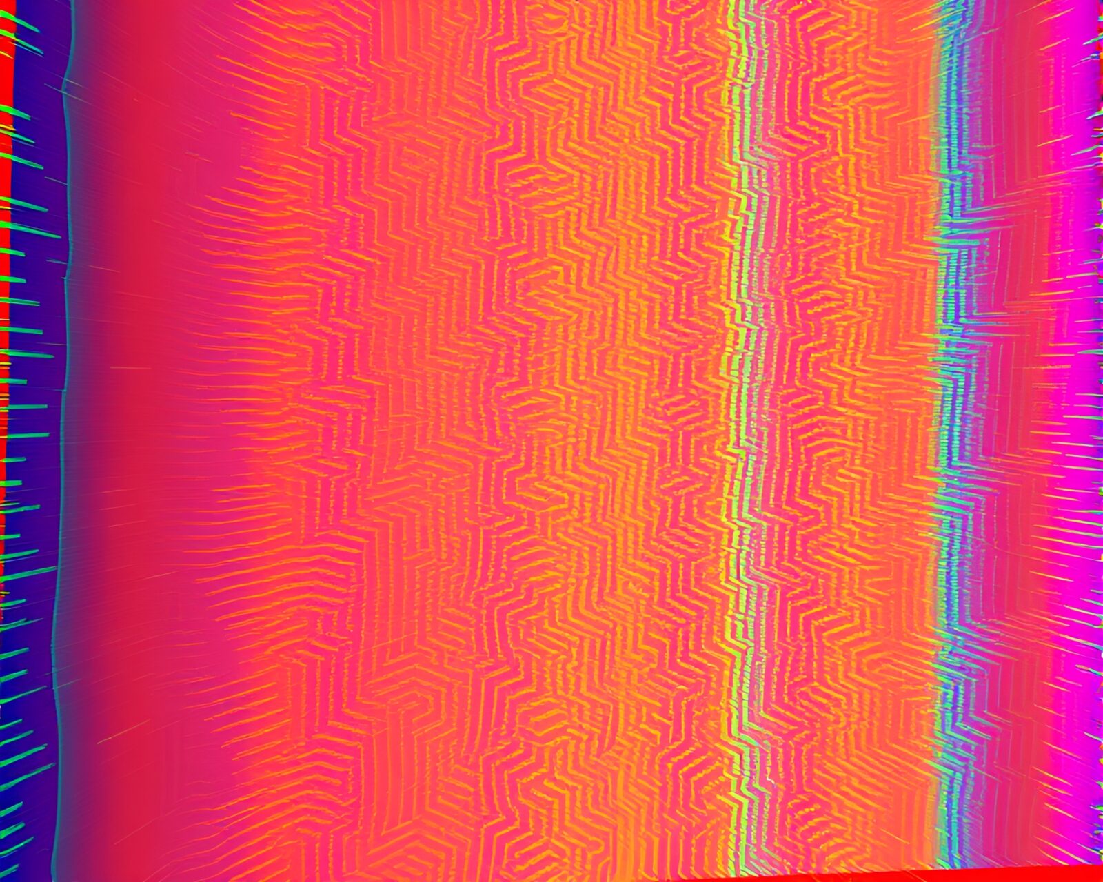 Vibrant 3D abstract rainbow painting with Dutch angle