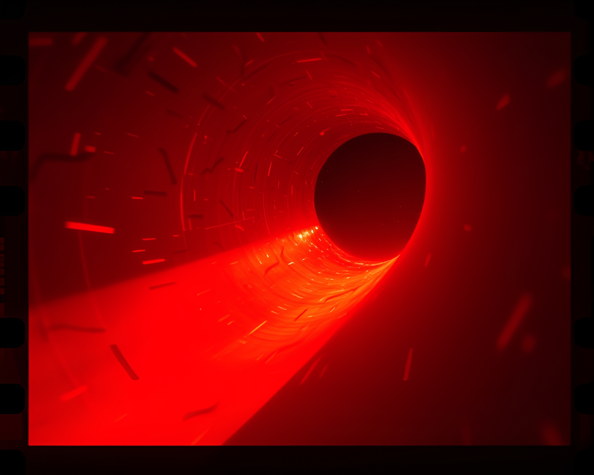 Mesmerizing Wormhole Generator in Ruby Red Hues – free AI stock image