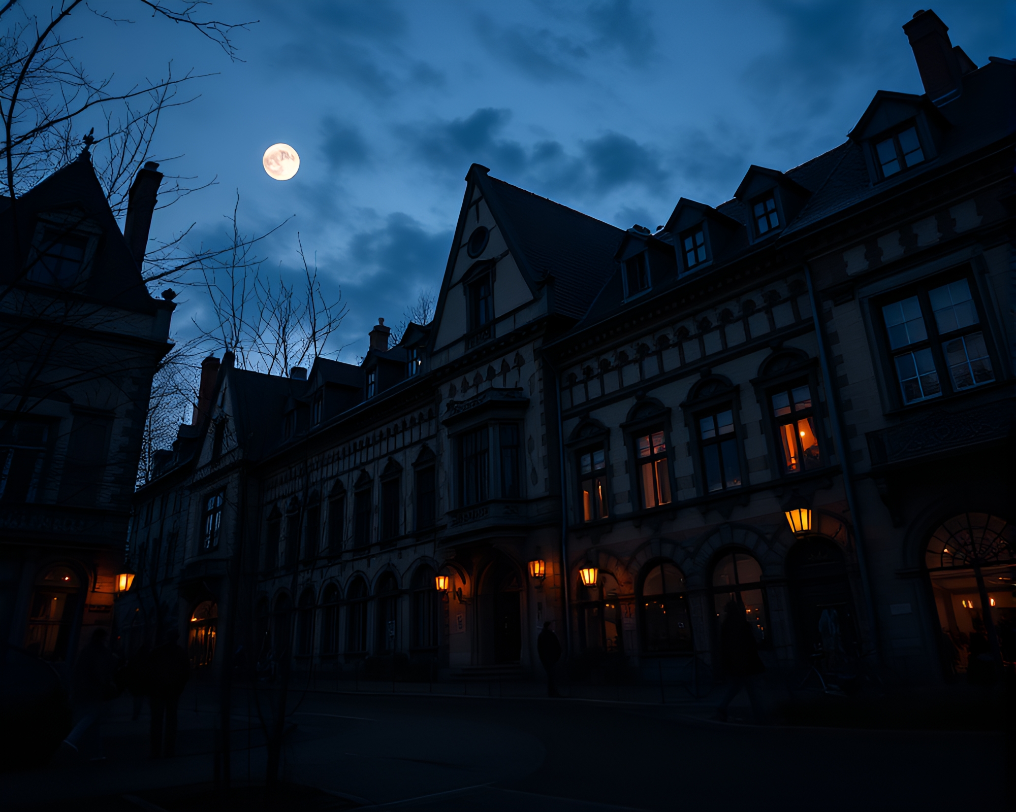 Twilight Vampire Lair: Surreal Low-Angle Composition – free AI stock image