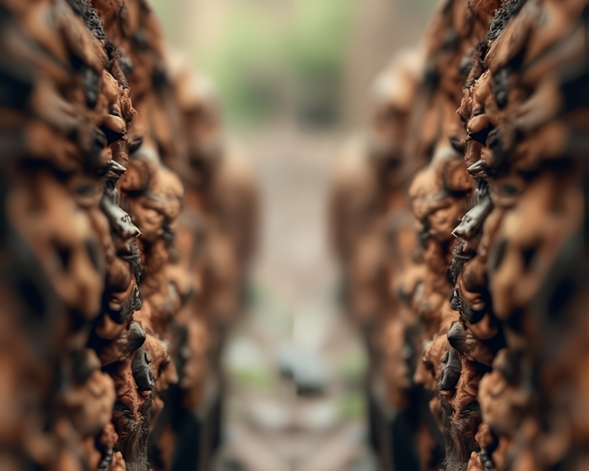 Symmetrical Dimensional Rift in Muted Earth Tones – free AI stock image