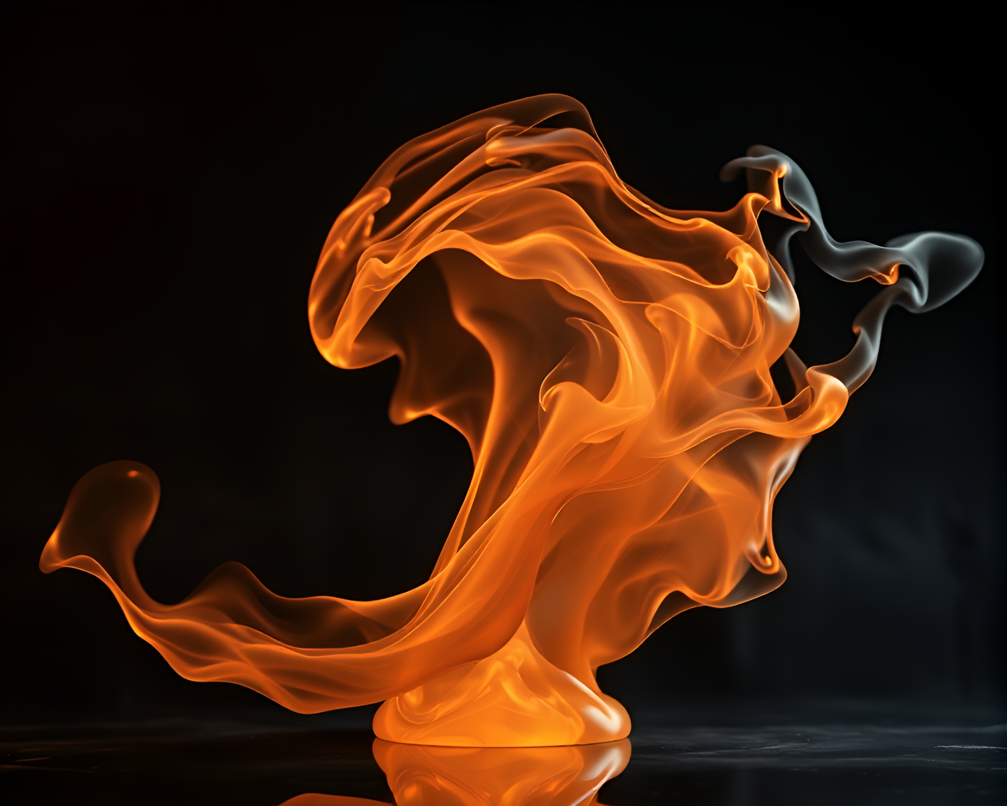 Marble Sculpture Illuminated by Golden Hour Smoke Swirls – free AI stock image