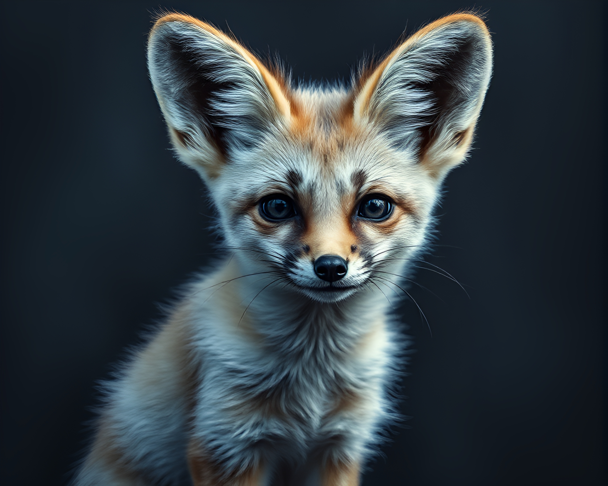 Fennec Fox Gazing Through Chalk Drawing – free AI stock image