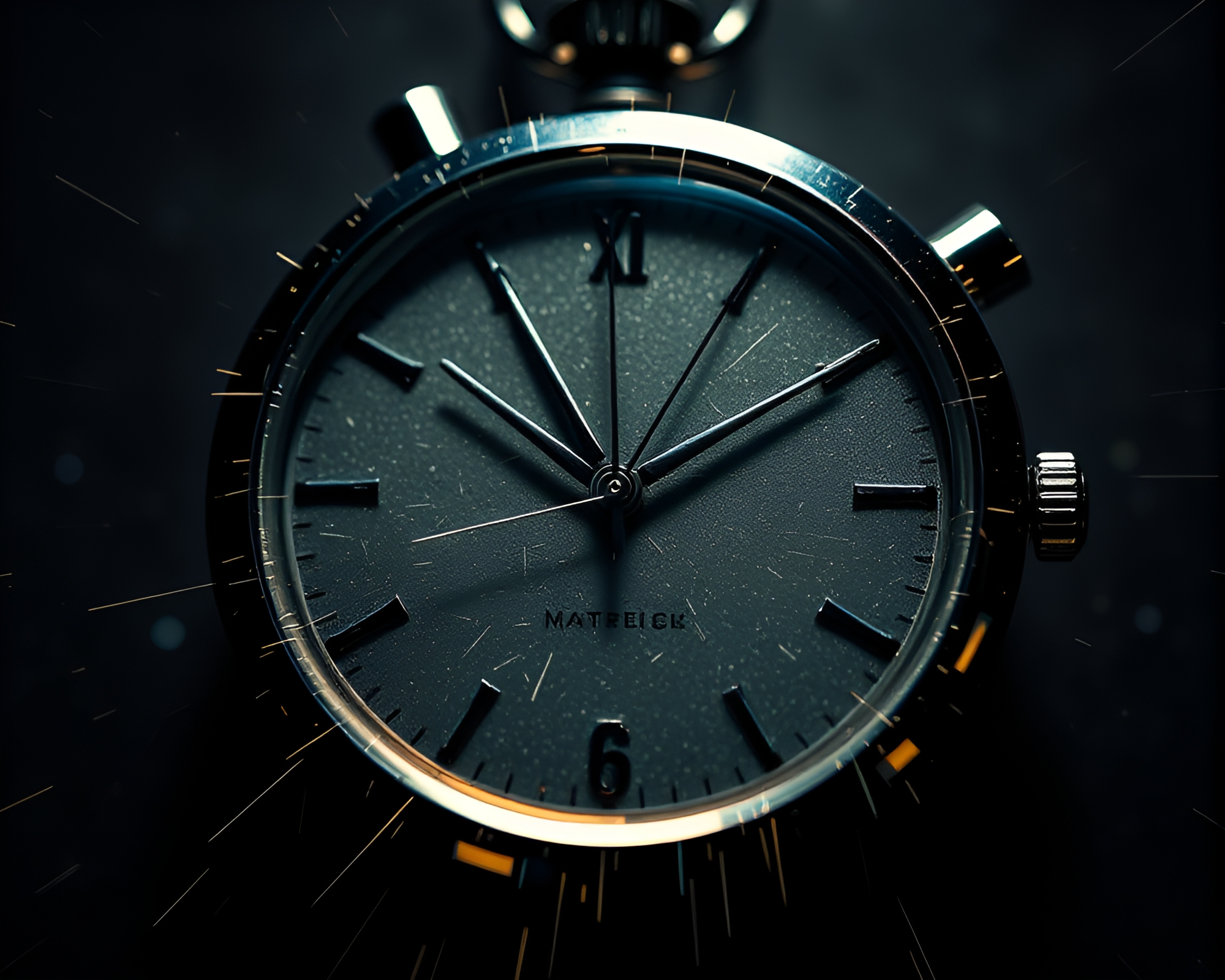 Vintage Pocket Watch in Overexposed 8-Bit Light – free AI stock image