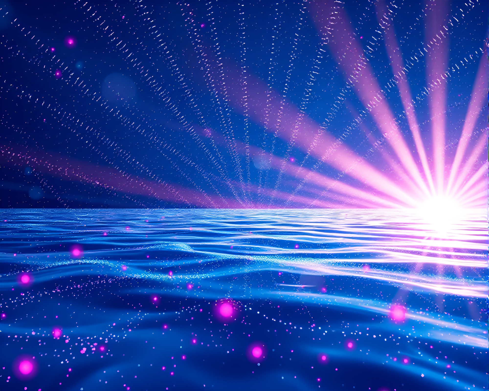 Surreal Submersible Pointillist Vaporwave God Rays – free AI stock image