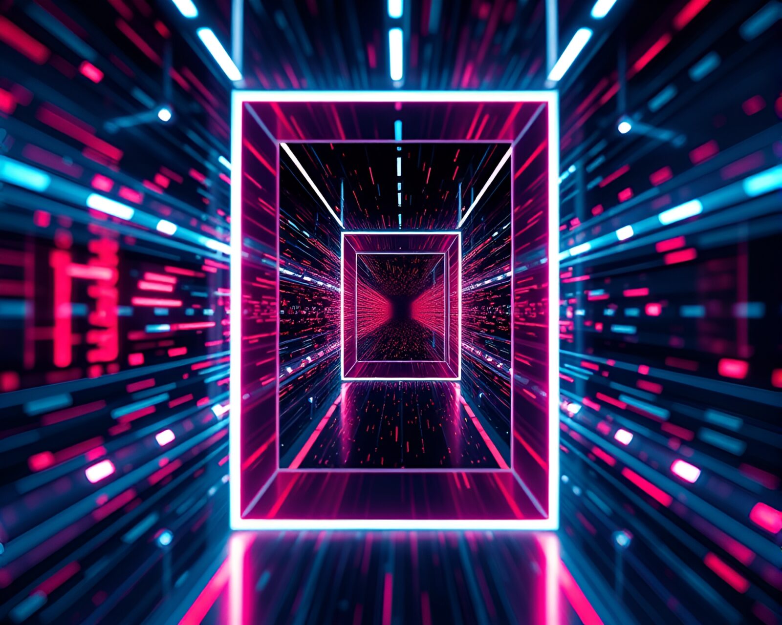Detailed photorealistic illustration of a quantum teleportation device