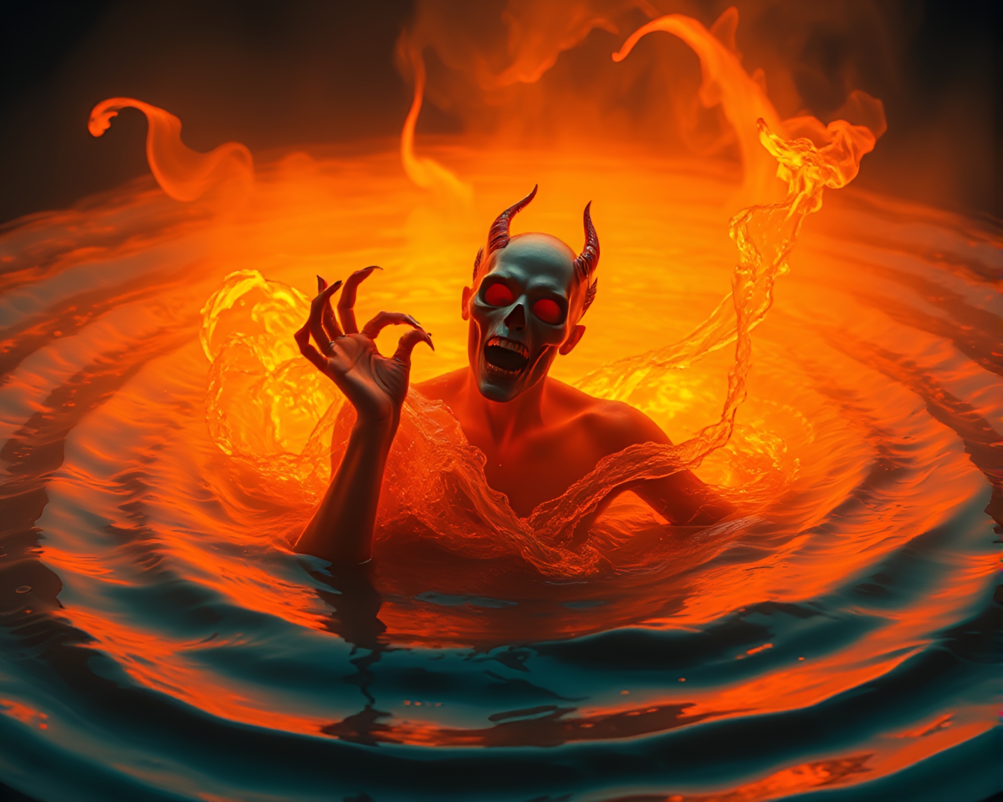 Vampire’s X-Ray Vision of a Water Whirlpool – free AI stock image