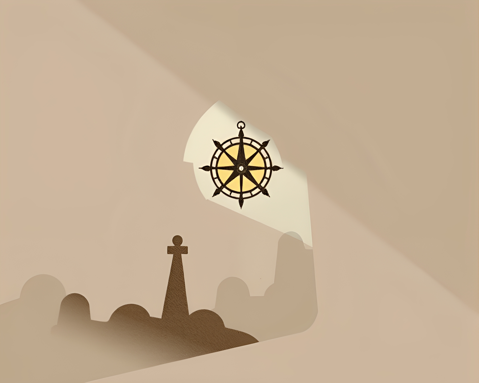Pocket Sundial Cyberpunk Collage Cutout Illustration – free AI stock image