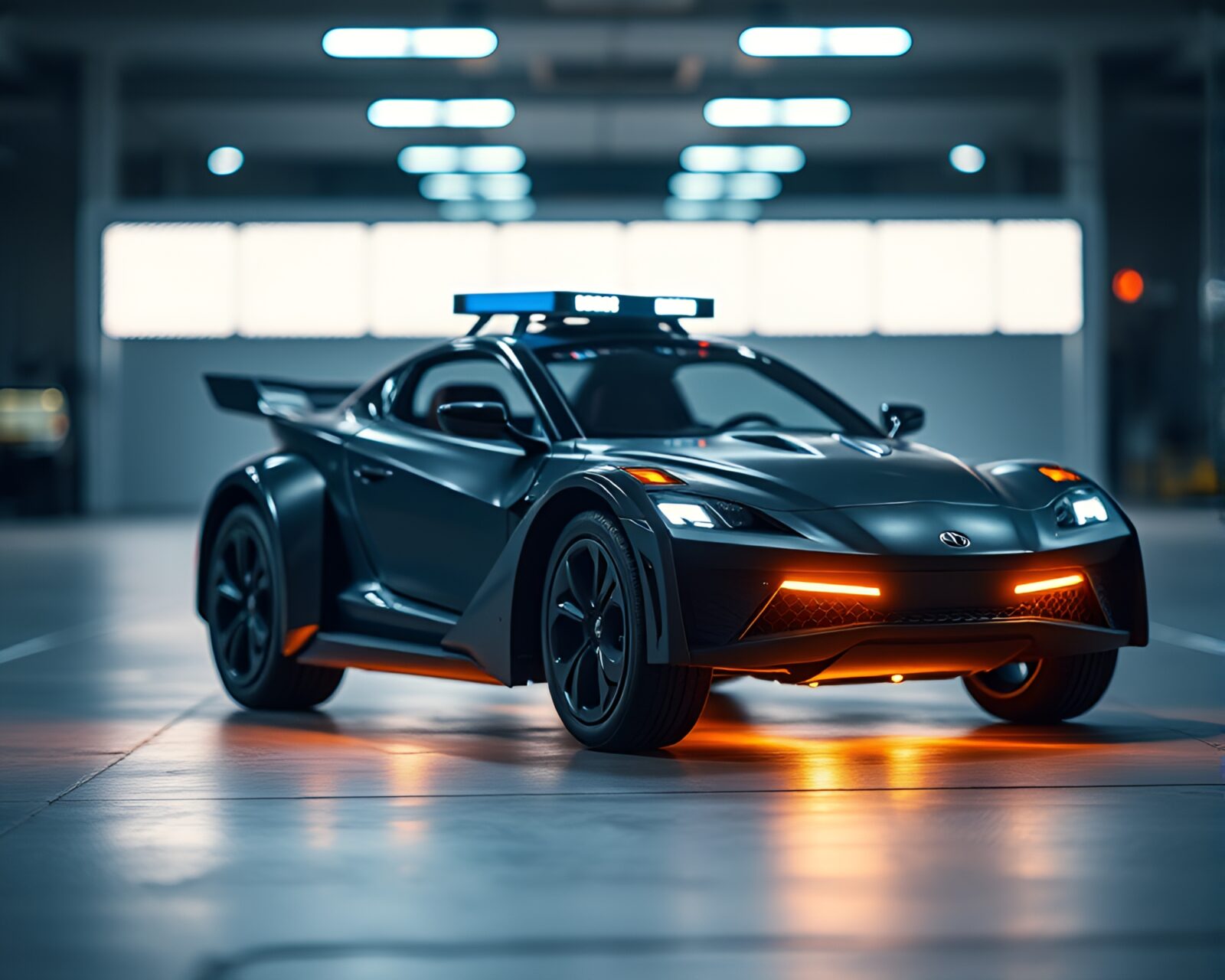Sleek hover car captured with focus stacking technique