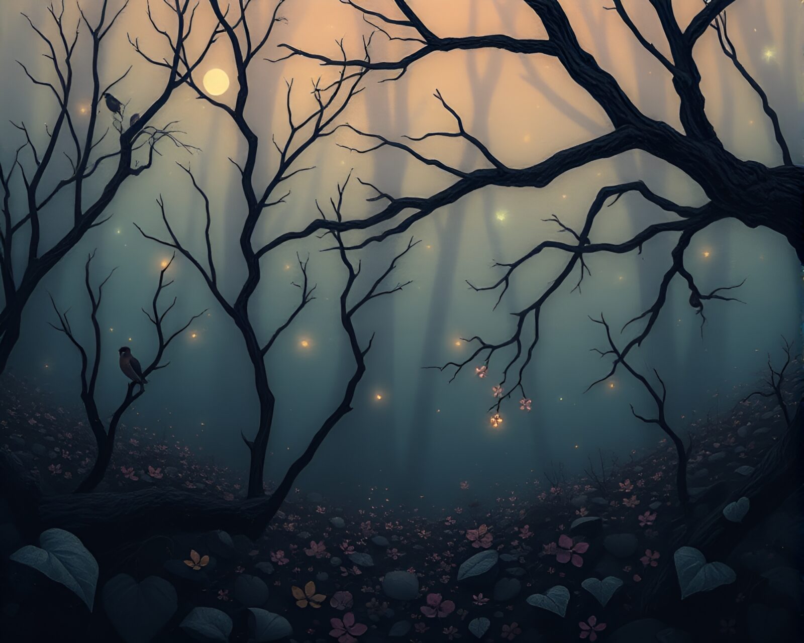 A mesmerizing image of a siren amidst fallen leaves