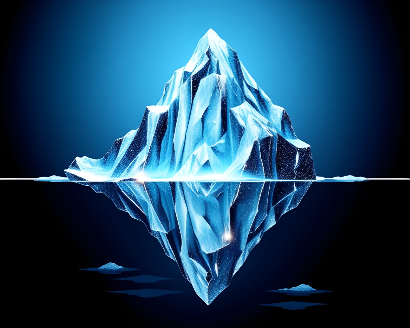 Colorful 8-bit iceberg with shiny foil stamping details
