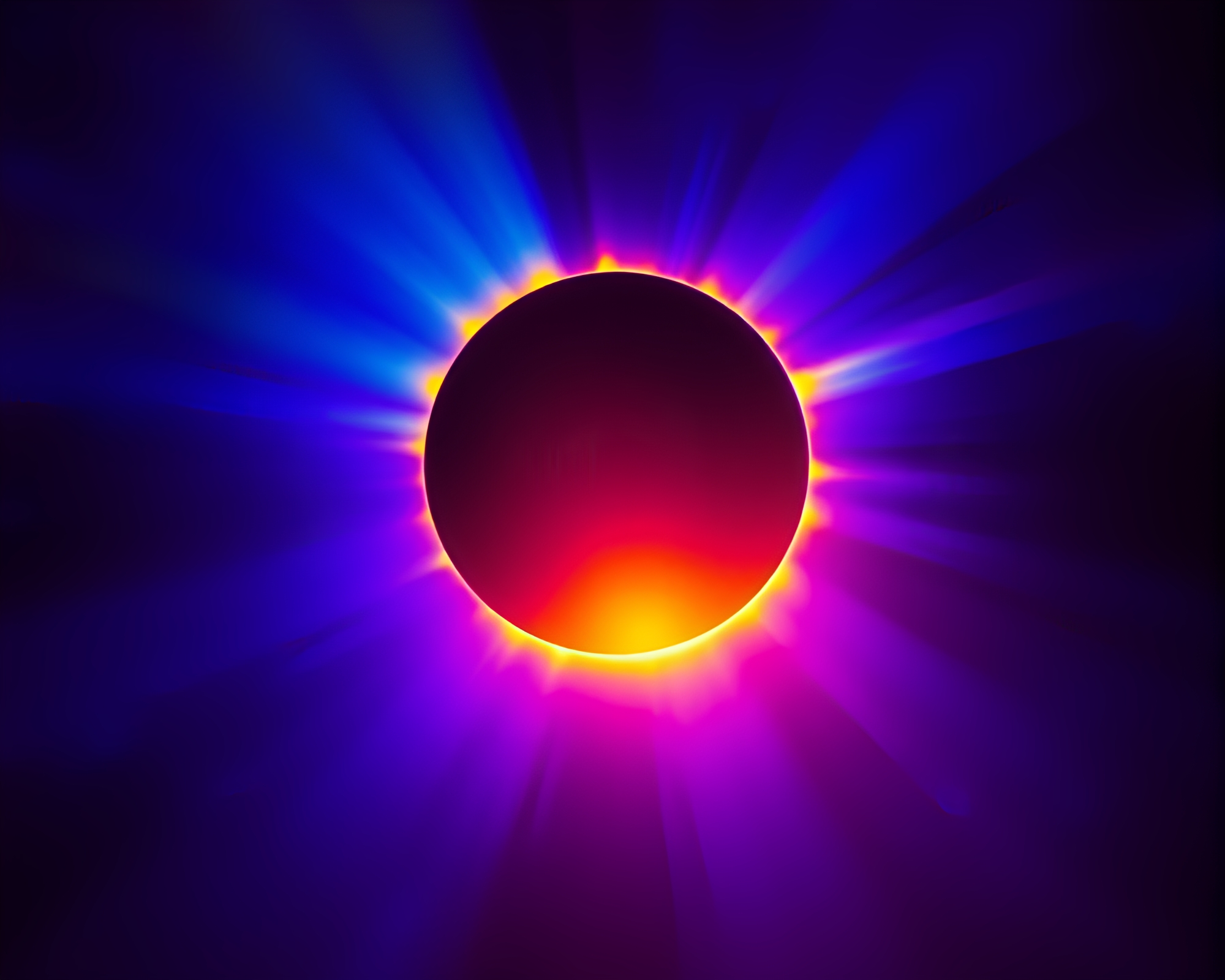LED Solar Eclipse in Thermal Imaging Divisionism – free AI stock image