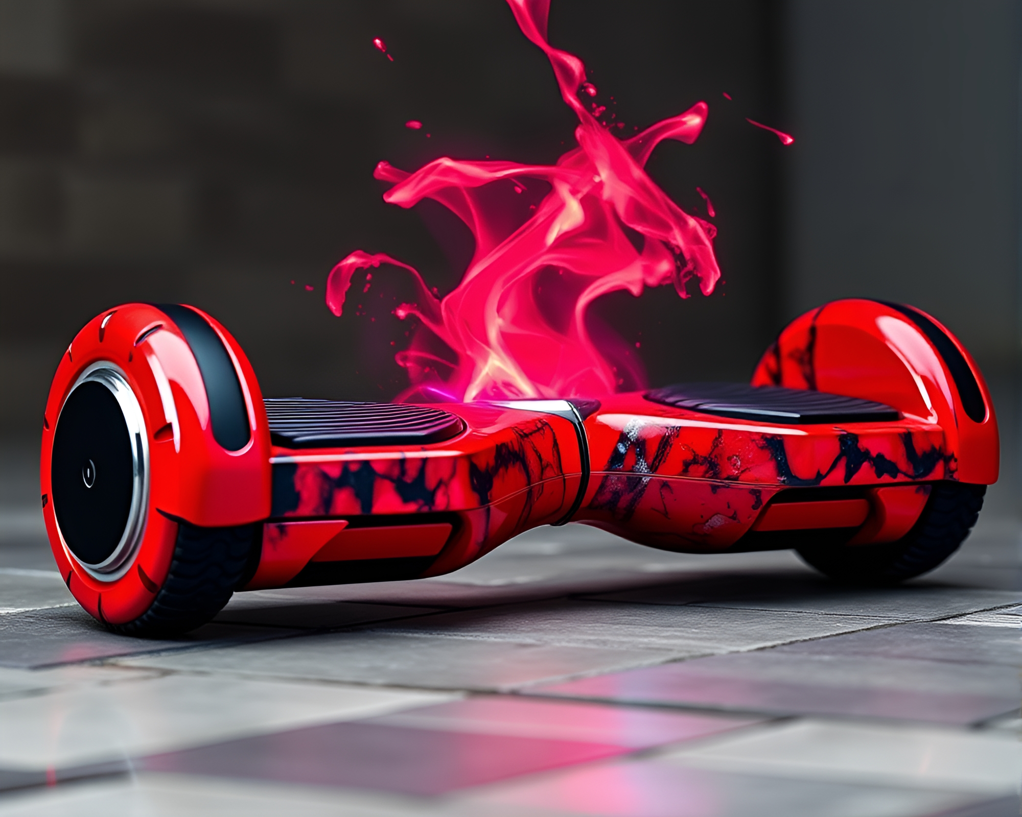 Brick Red Hoverboard Vortex Twist – free AI stock image