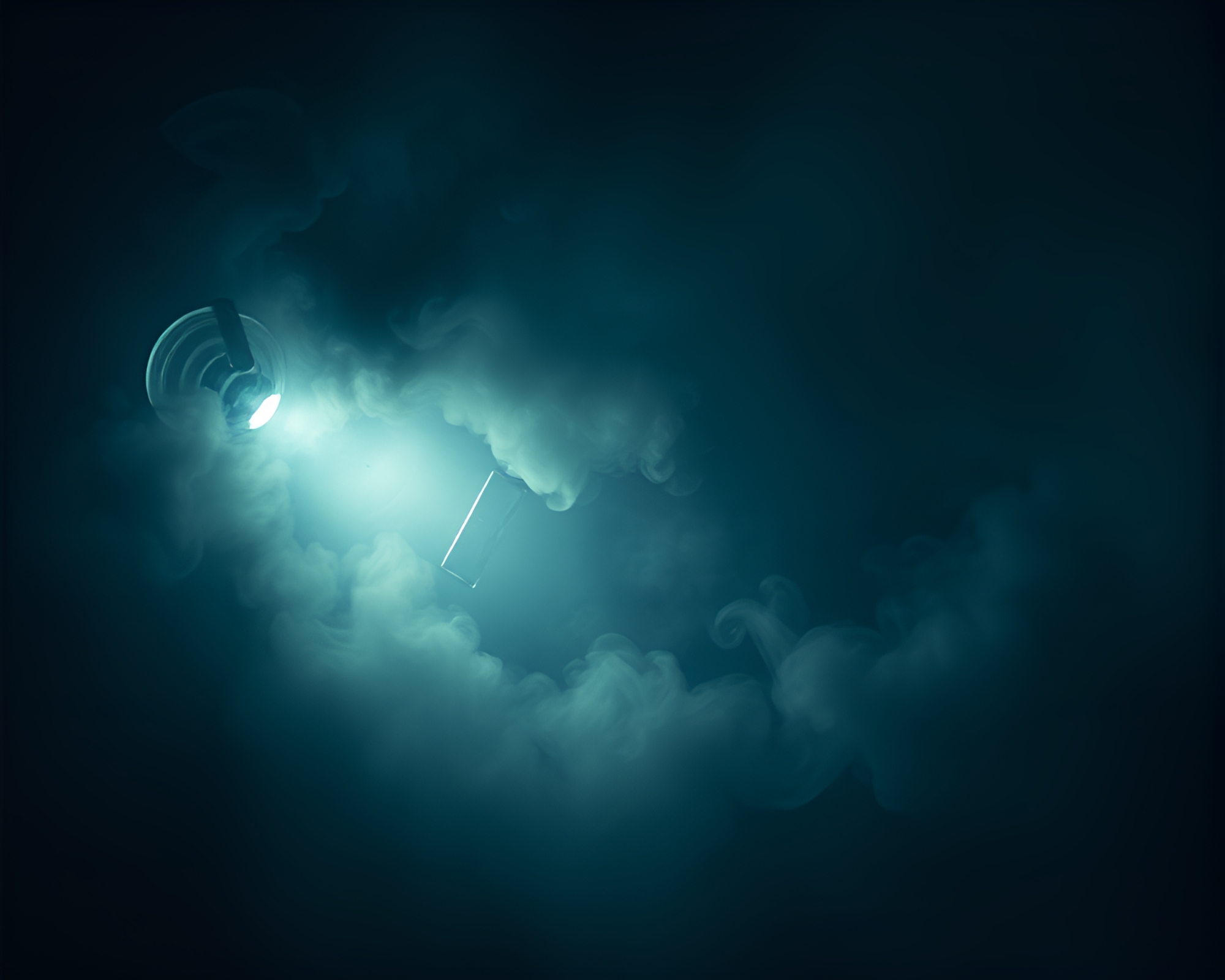 Submarine in Basement Gloom with Swirling Smoke Plume – free AI stock image