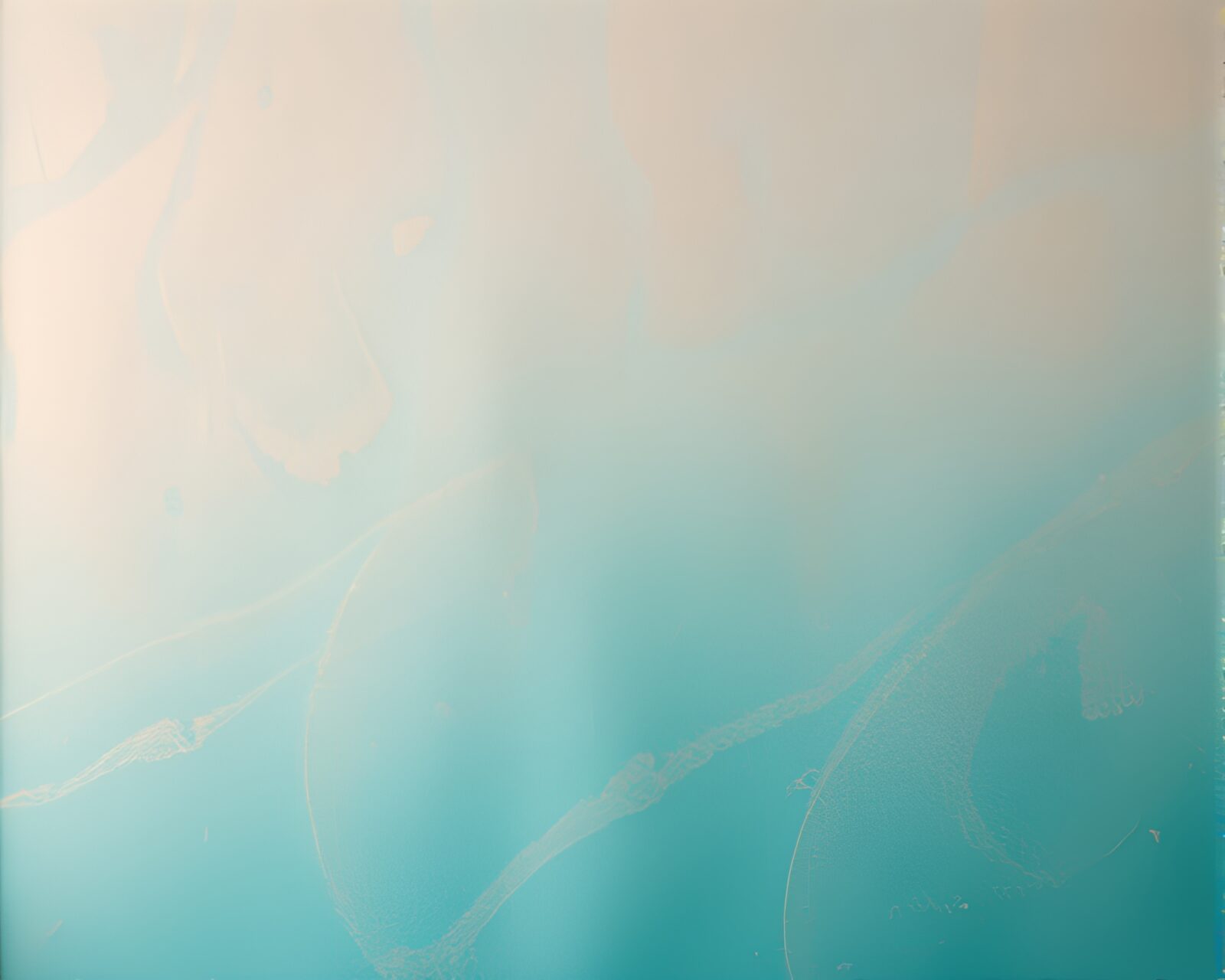 Beautiful pastel gradient sky over a copper verdigris plateau