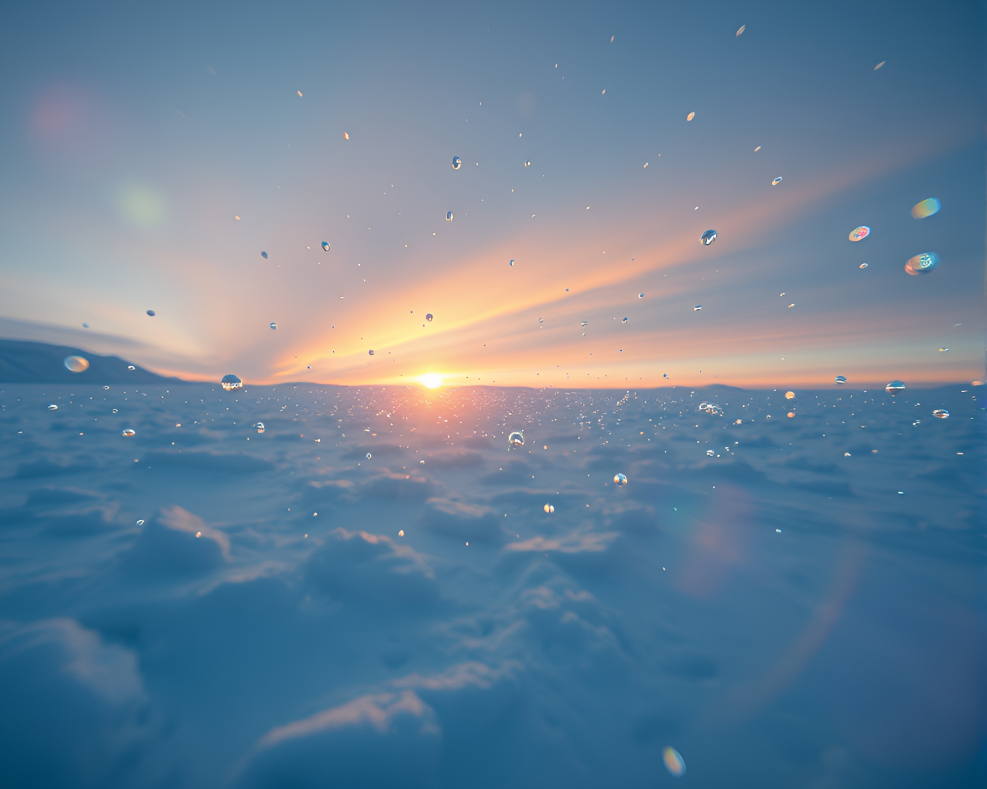 Nanobot Swarm at Polar Twilight Lens Flare – free AI stock image