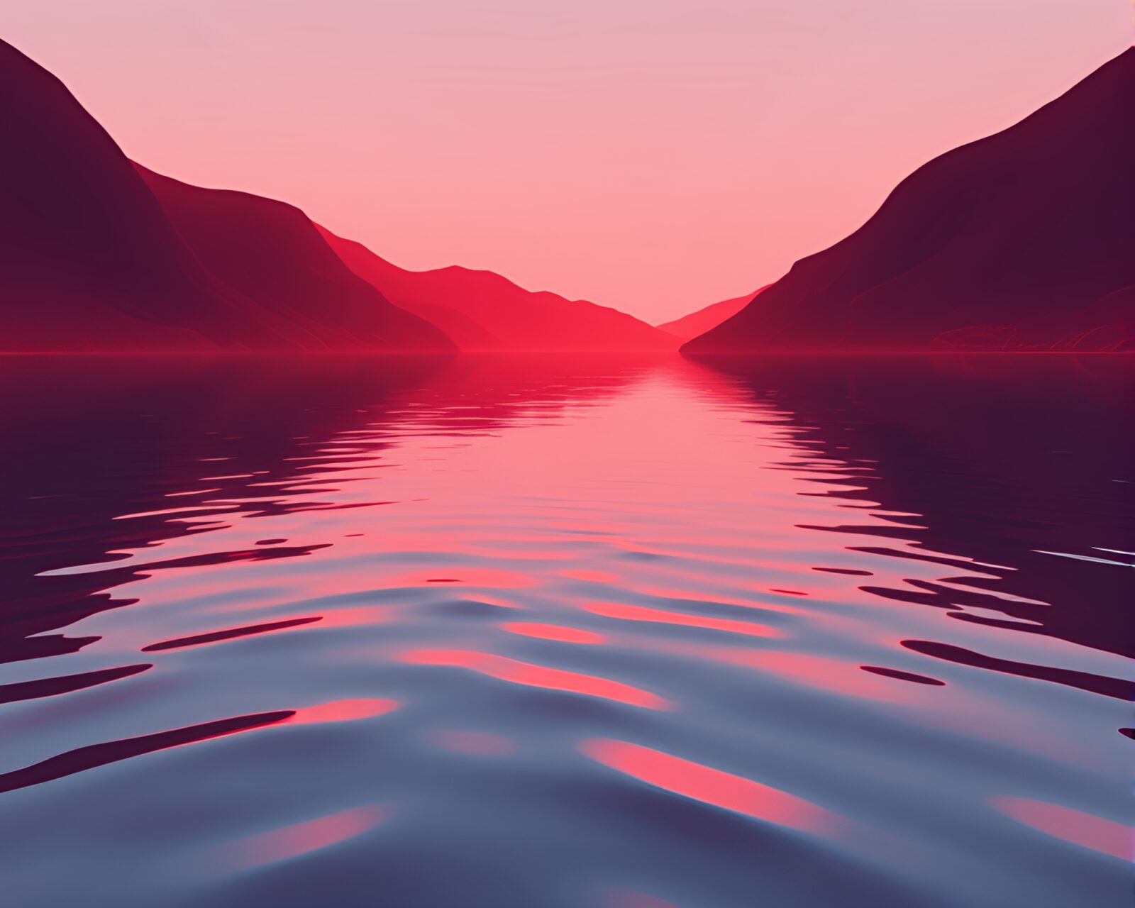 Cel shaded stagecoach under red-blue water reflections