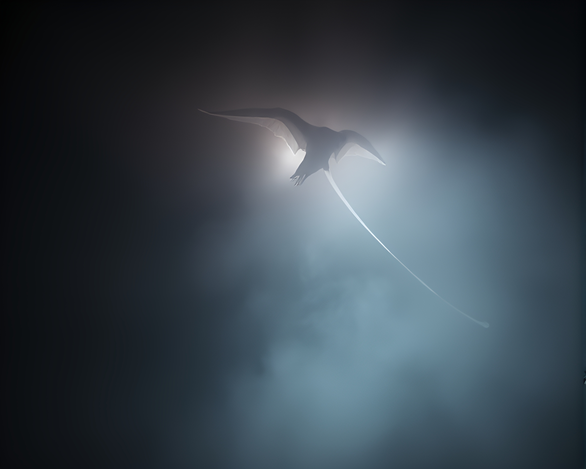 Chimera Emerging from Misty Foggy Forest – free AI stock image