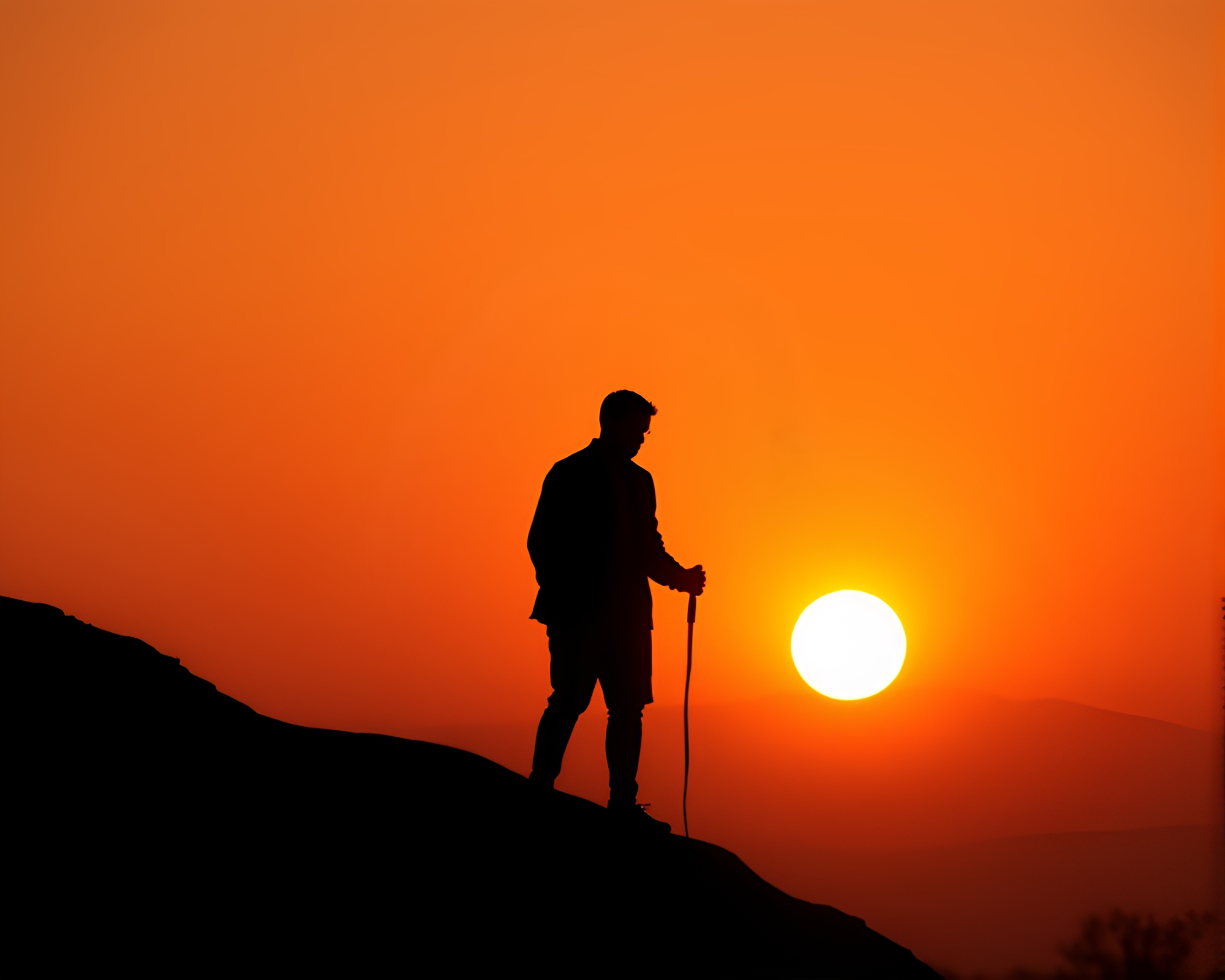 Vaporwave Sunset Silhouette: Minimalist Calligraphy Landscape – free AI stock image