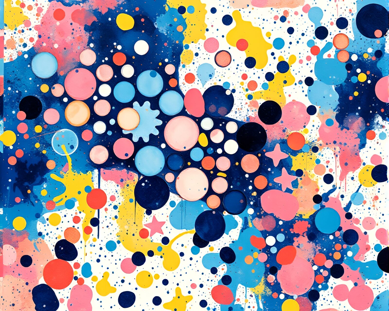 Colorful sgraffito underwater scene with bubble clusters
