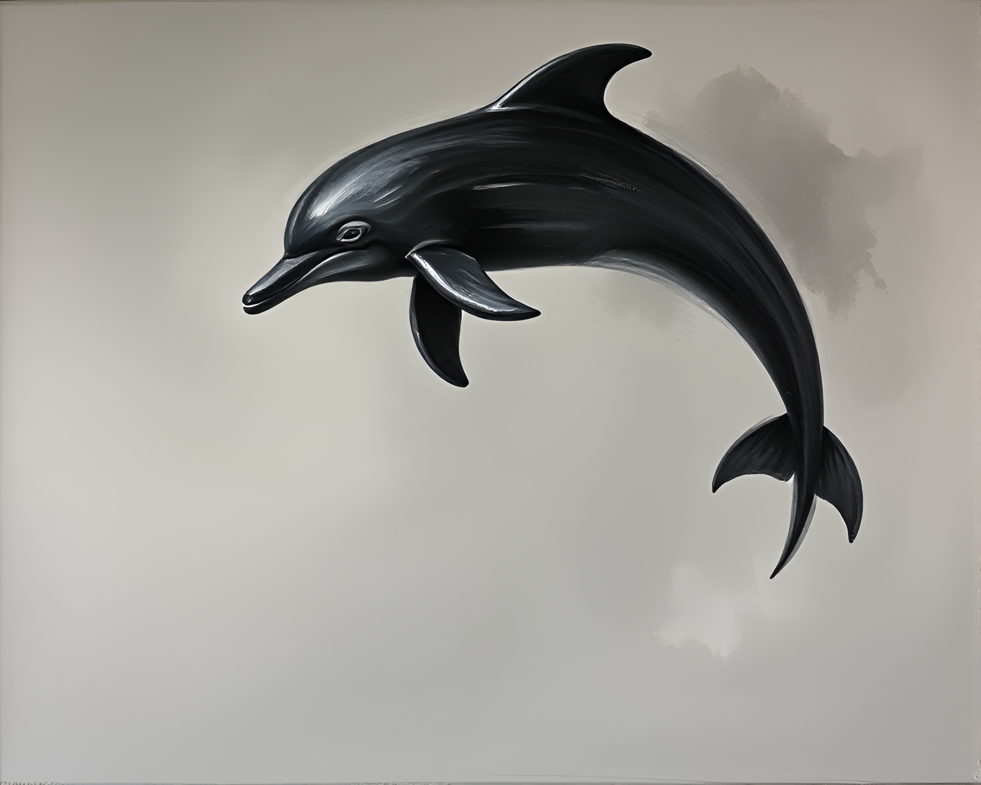 Dolphin Dance: Charcoal Strokes meets Earth Tone Palette – free AI stock image