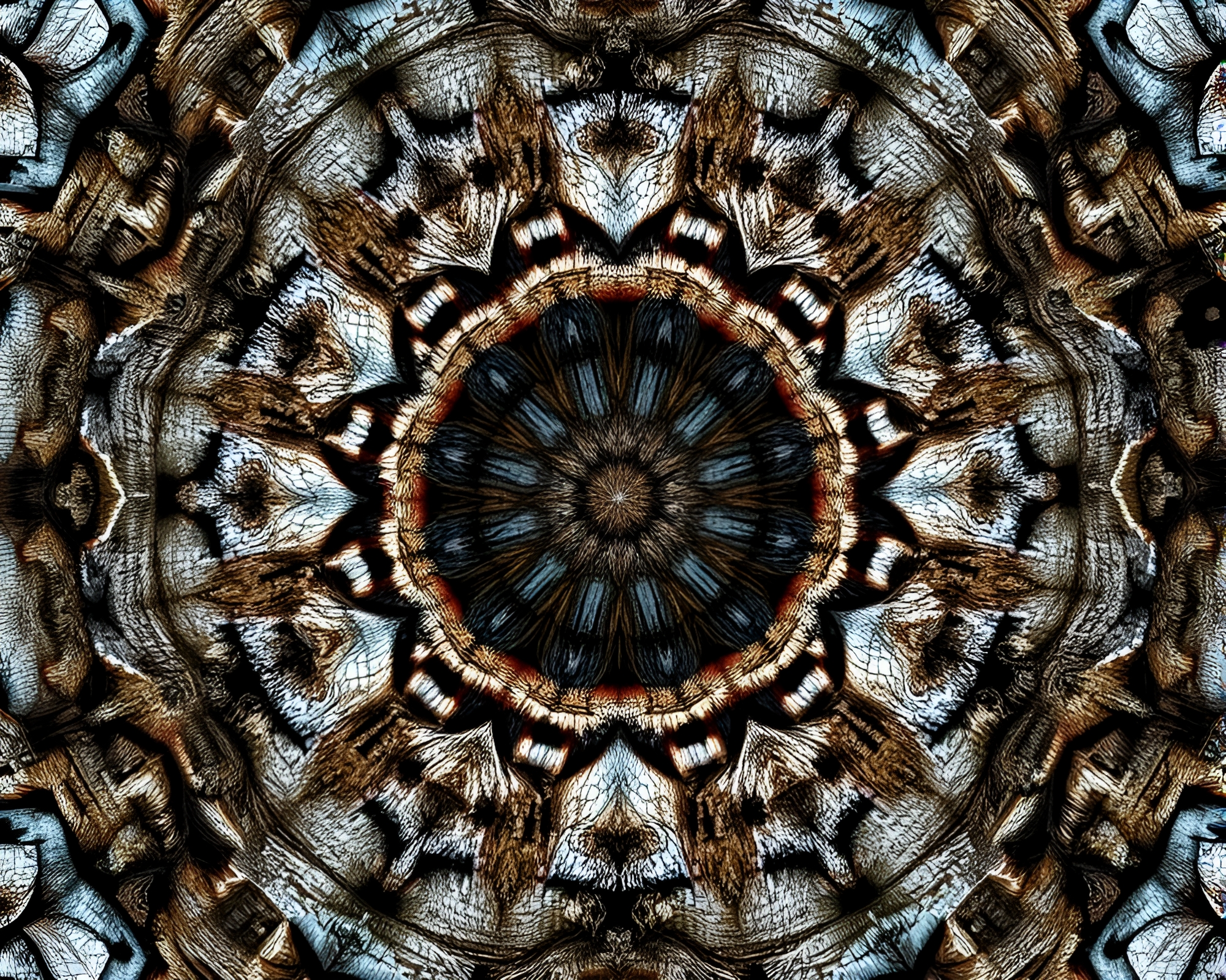 Glacial Dream: Tree Ring Kaleidoscope Concept Art – free AI stock image