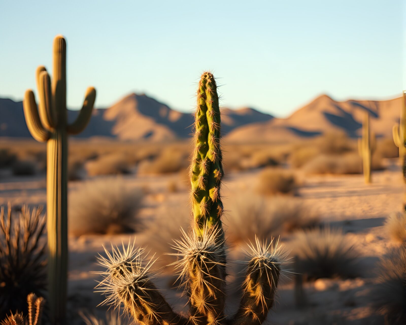 A vintage grunge-style portrait of a desert cactus.