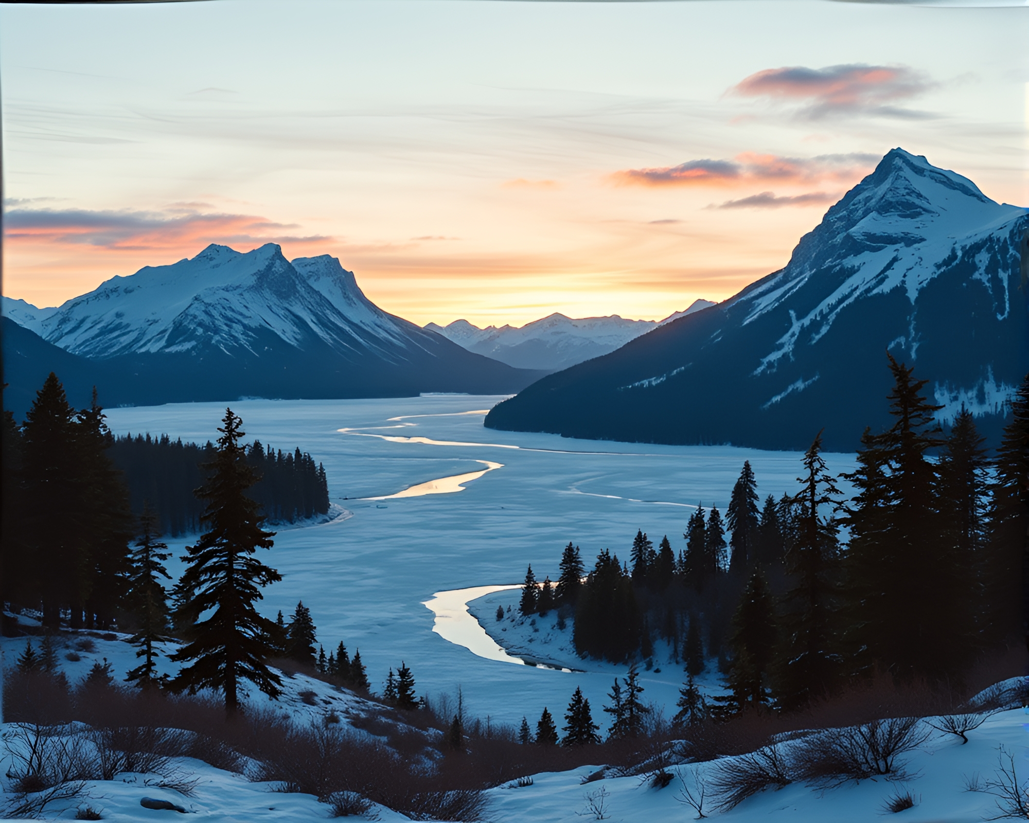 Dreamy Arctic Collage at Sunrise – free AI stock image