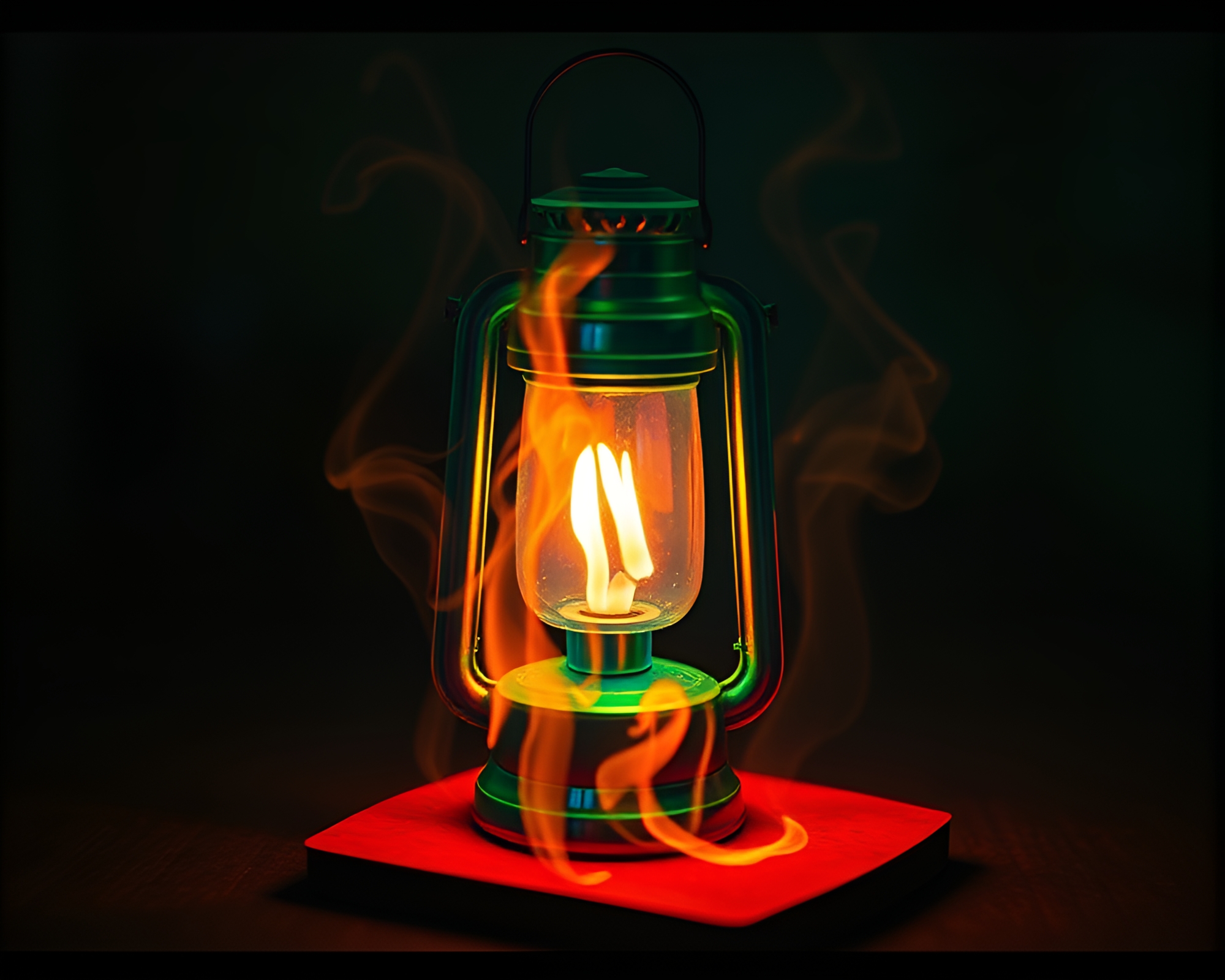 Fiery Lantern in Vivid Thermal Colors Stop-Motion – free AI stock image
