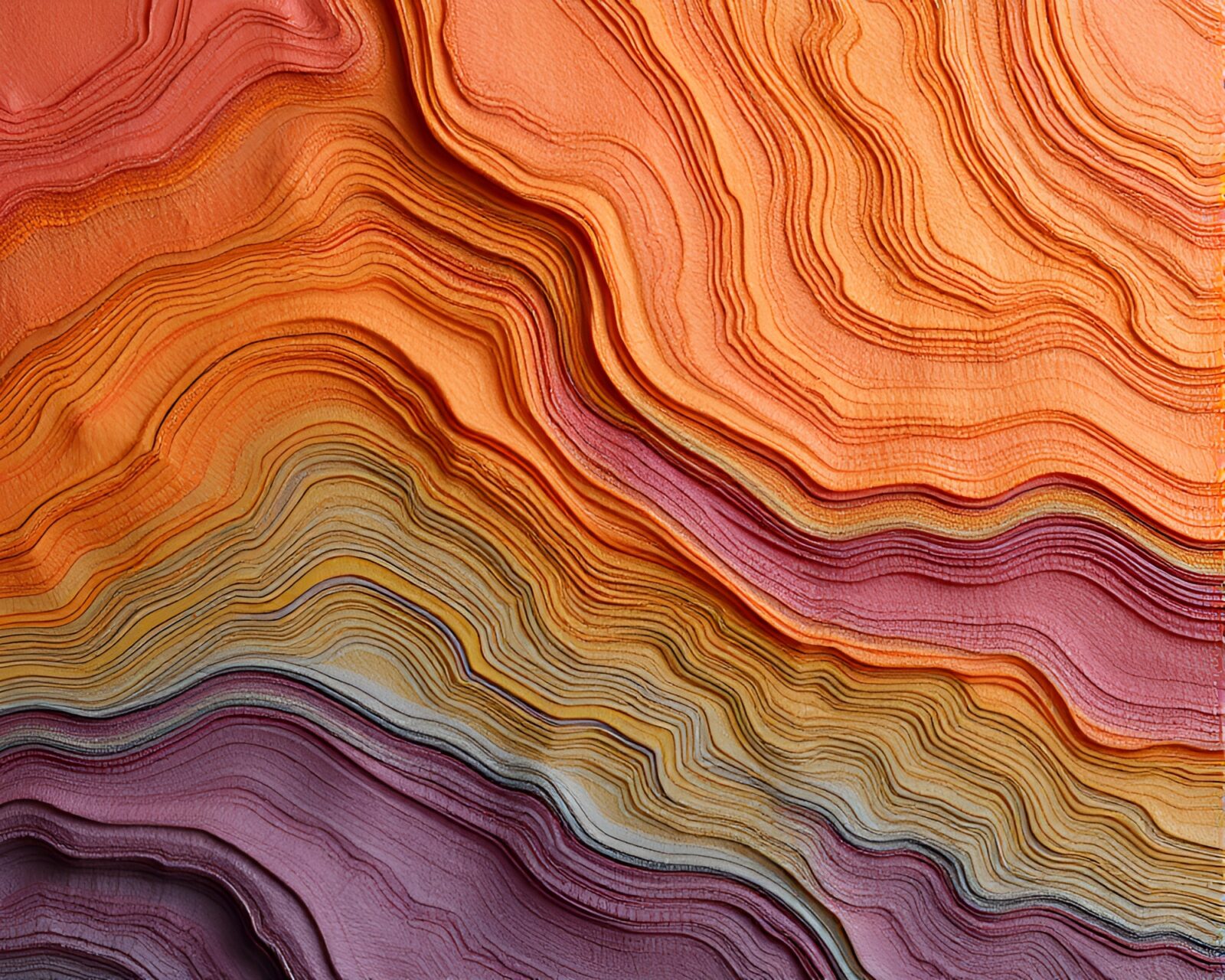 Glowing retro oil impasto ridges on fantastical CGI plateau