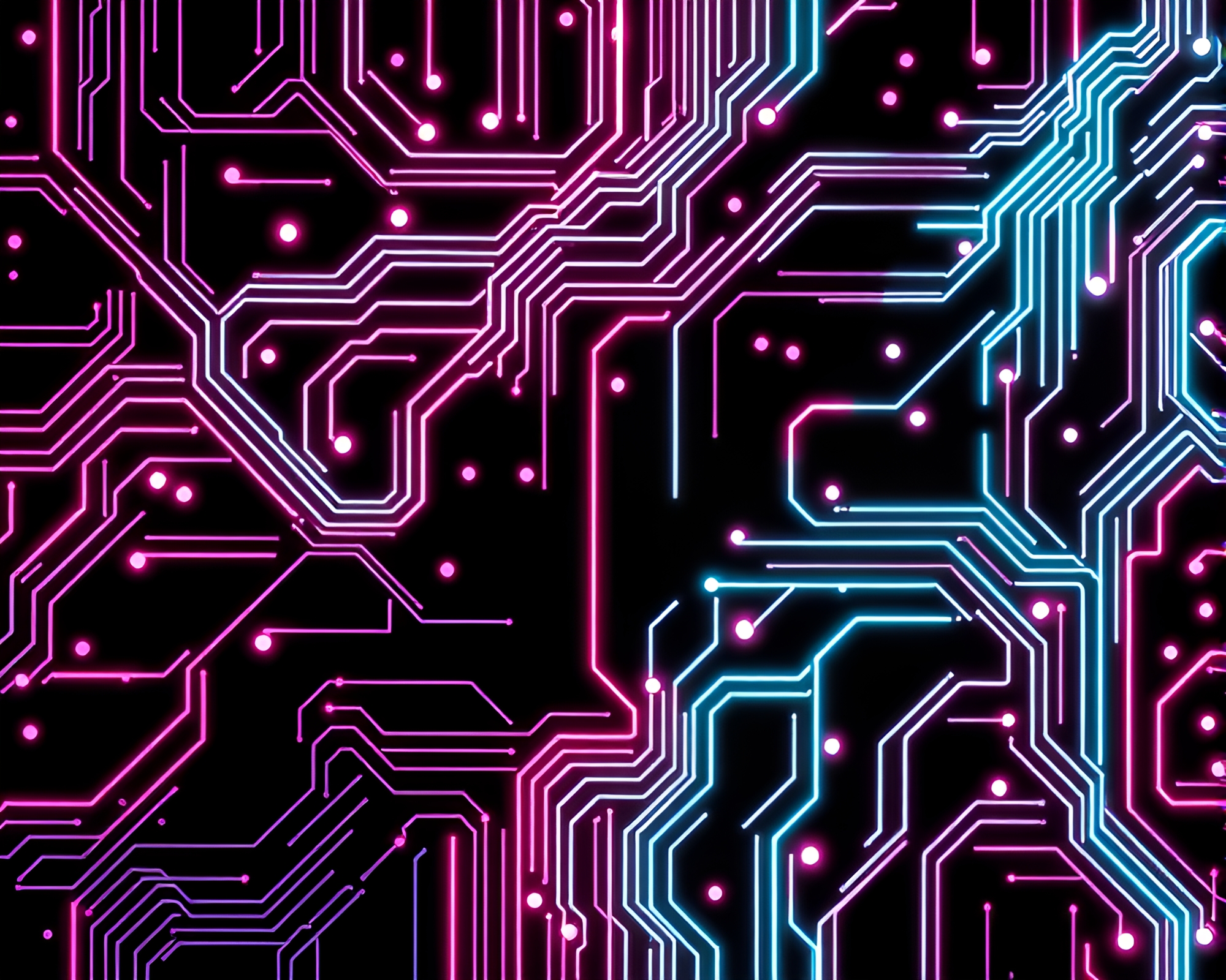 Neon Circuitry Dance in Monochrome Shadow Theater – free AI stock image