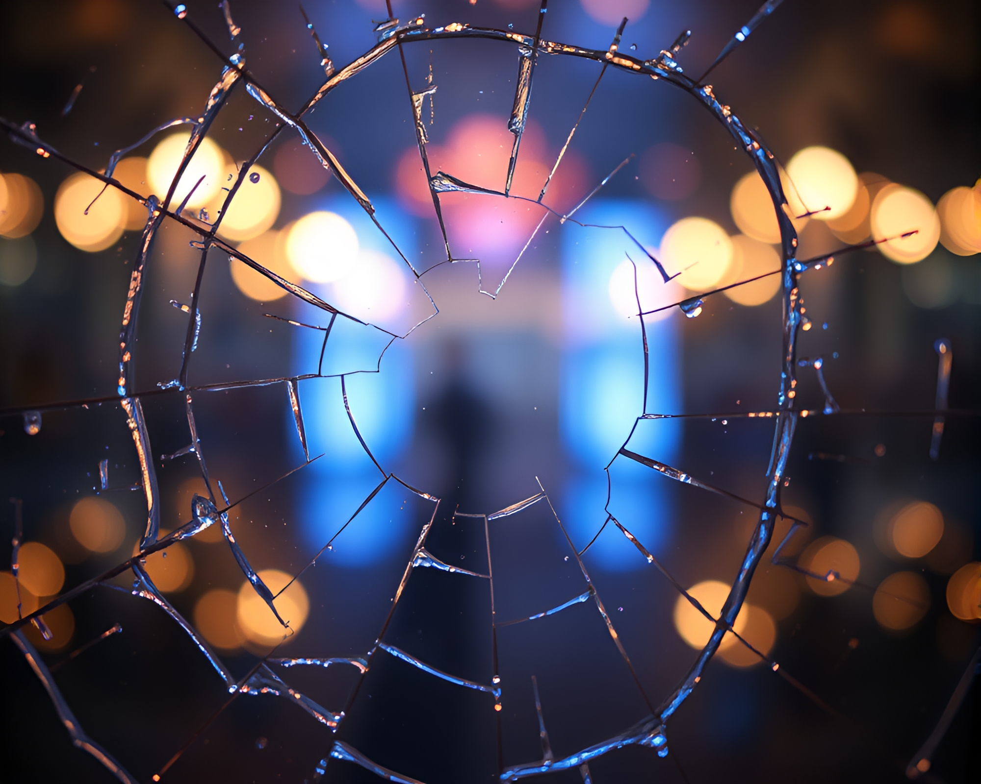 Multiverse Portal Shattered Glass Reflection Bokeh Light Pixel Art – free AI stock image