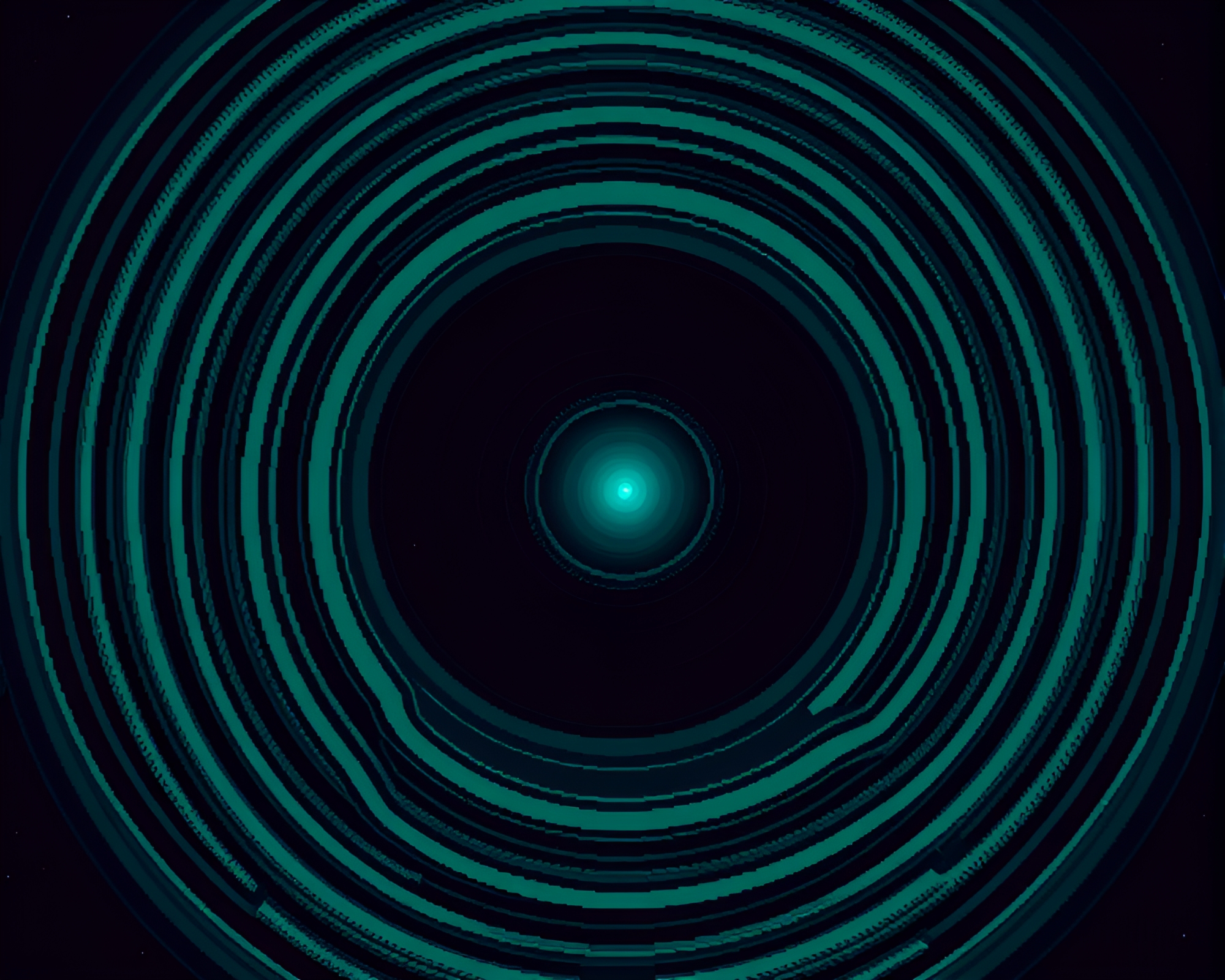Eldritch Aqua Mandala: A Lovecraftian Pixel Art Serenity – free AI stock image
