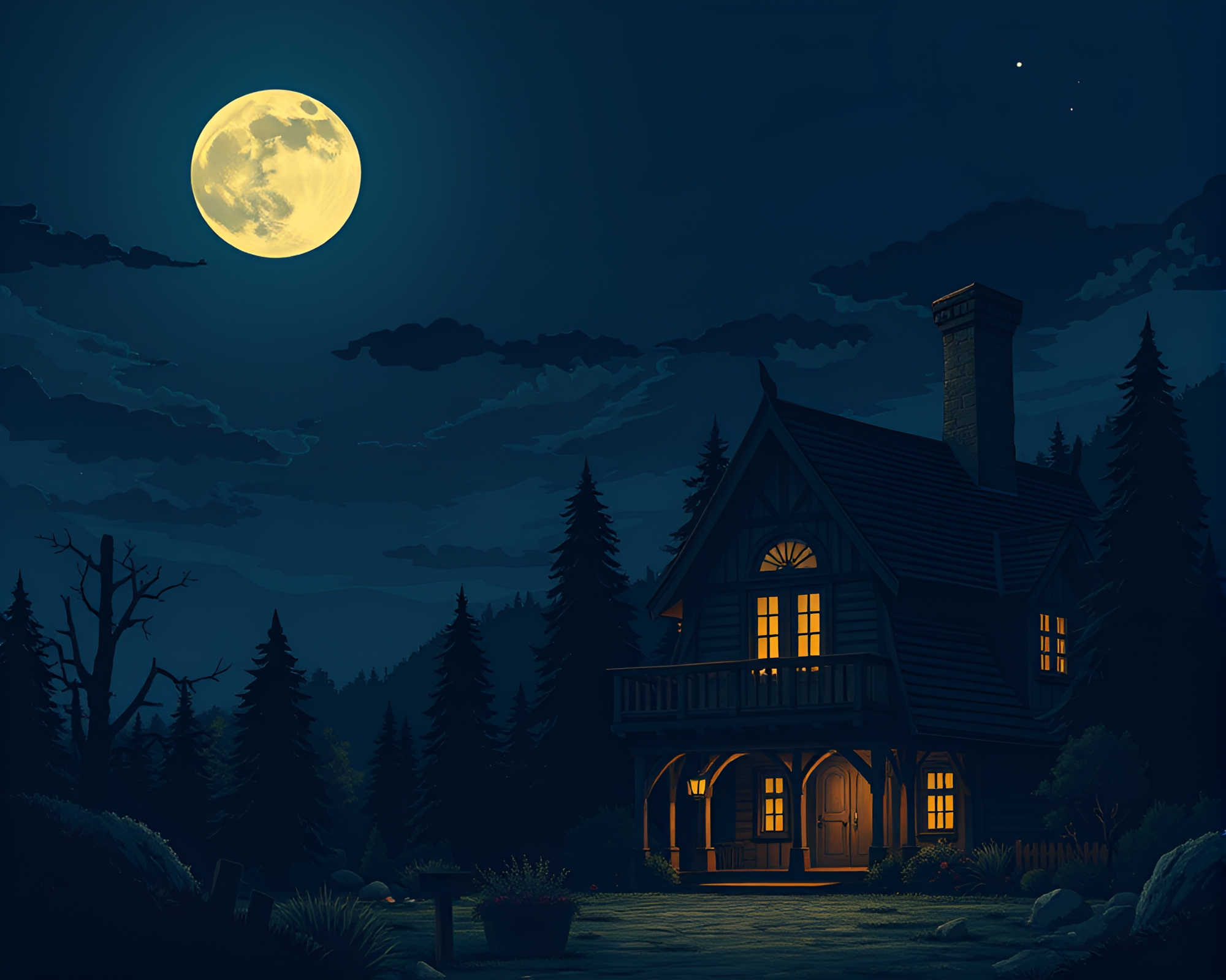 Dwarf in Moonlit Forest Clearing – free AI stock image
