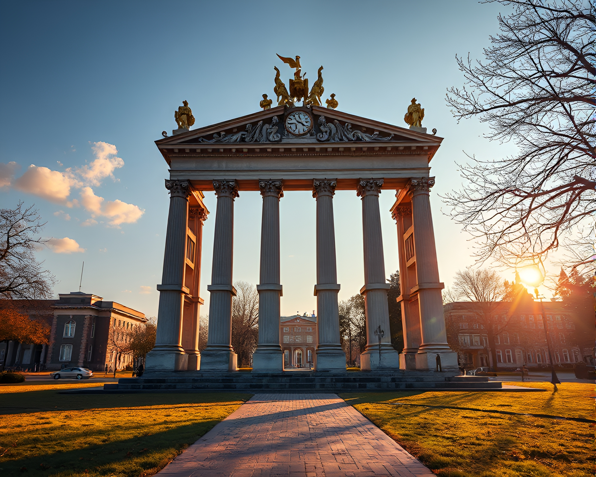 Chariot Framed in Architectural Beauty – free AI stock image