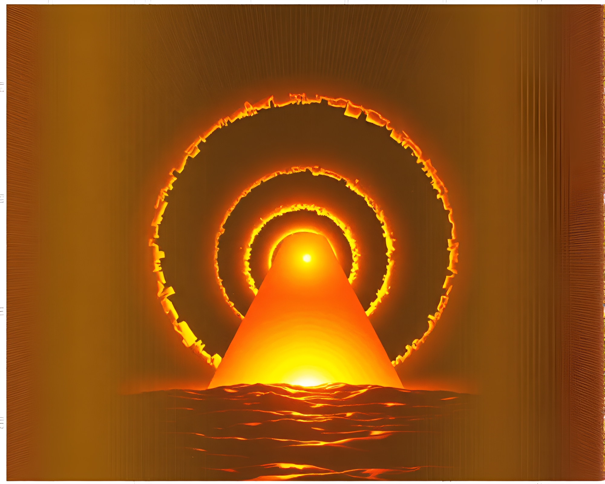 Cel-shaded Monolith and Golden Spiral Overlay – free AI stock image