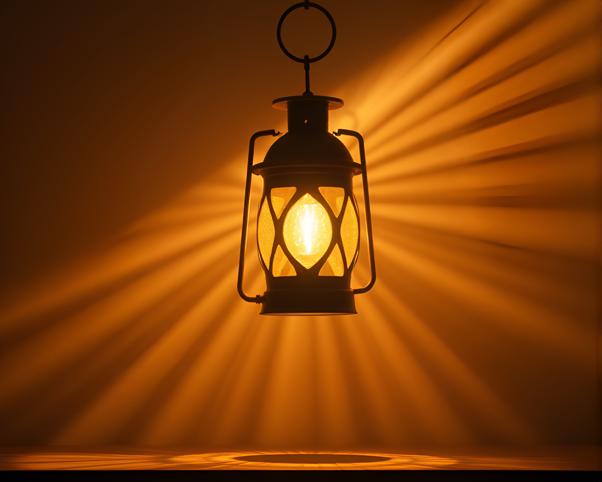 Serenity in Shadows: Mystical Lantern Emitting Heavenly Light – free AI stock image