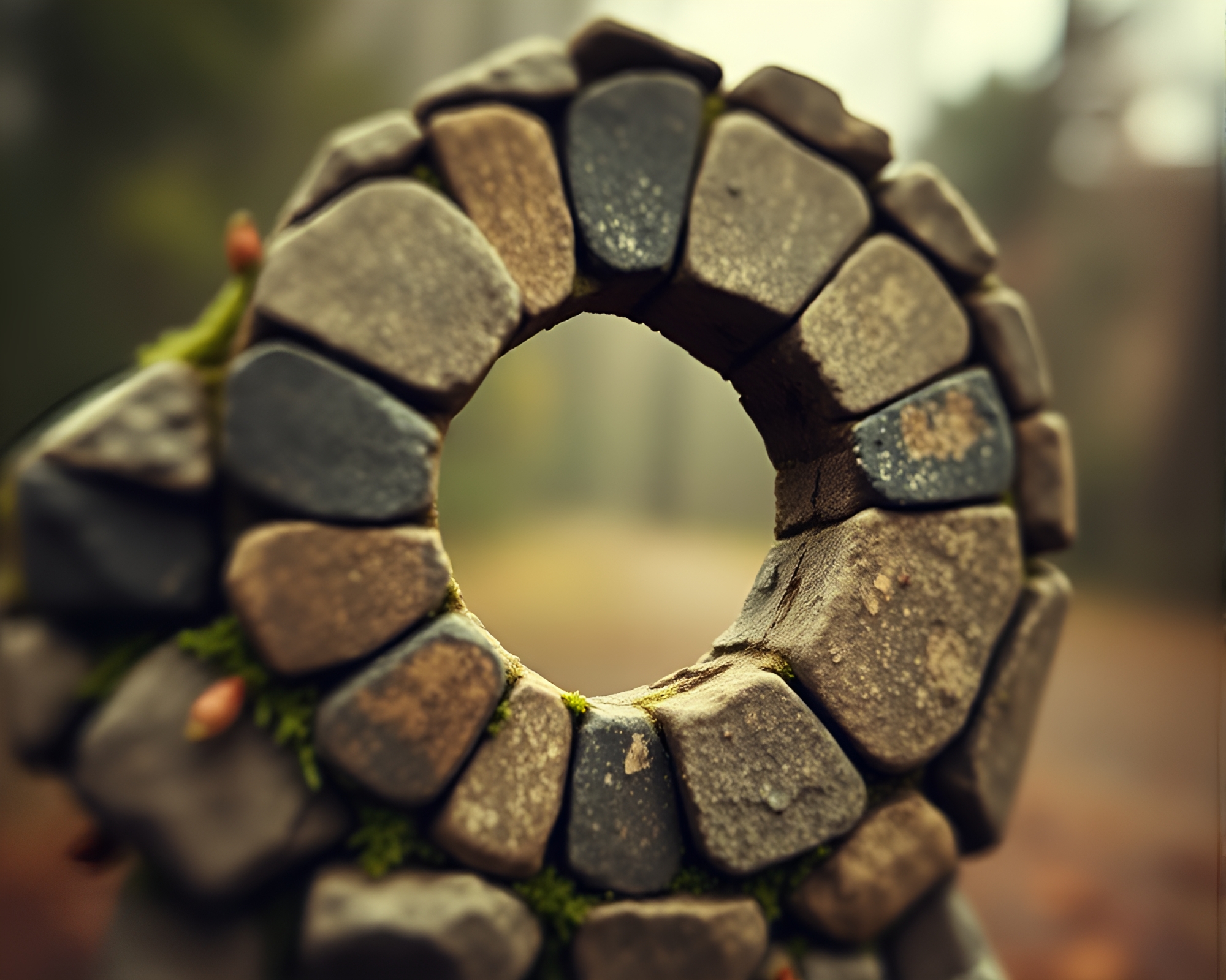Retro Stone Circle Pixel Art Composition – free AI stock image