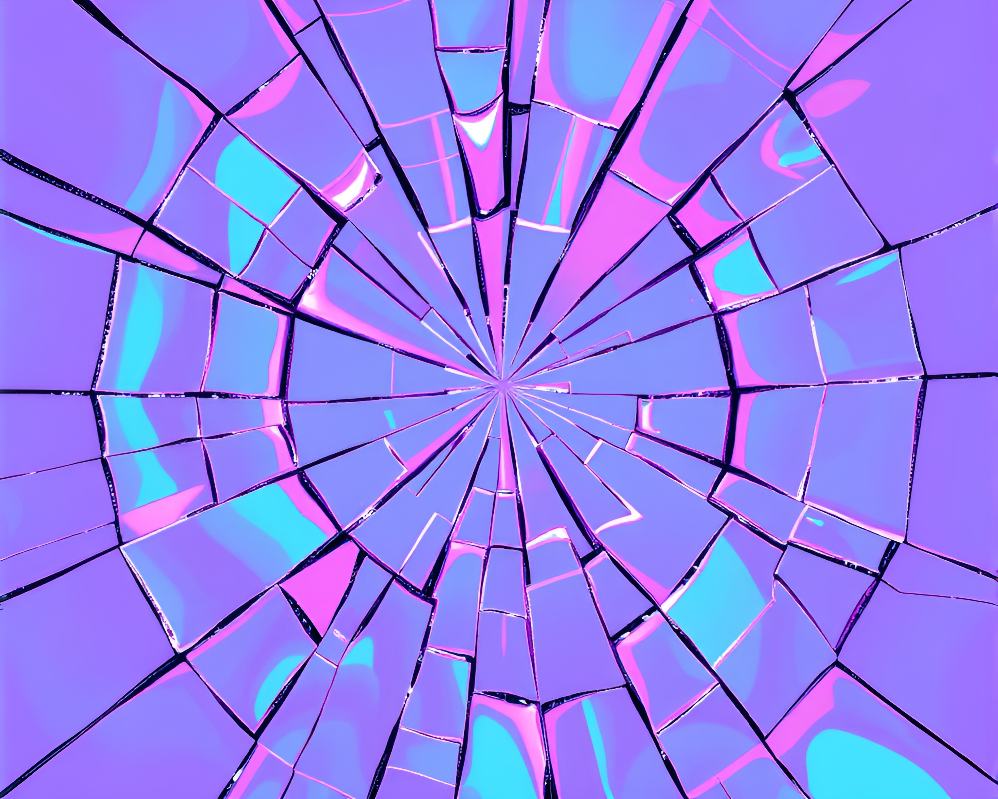 Magenta Wormhole Generator Reflects Broken Glass Compositions – free AI stock image