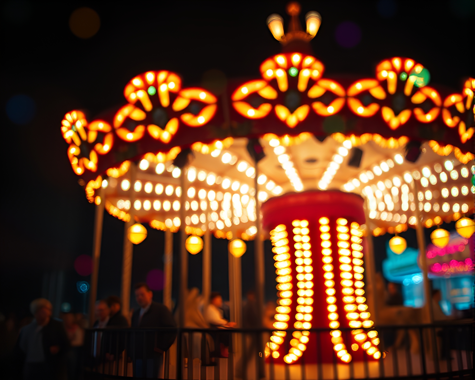 Carnival Carousel emanating Fractal Glow – free AI stock image